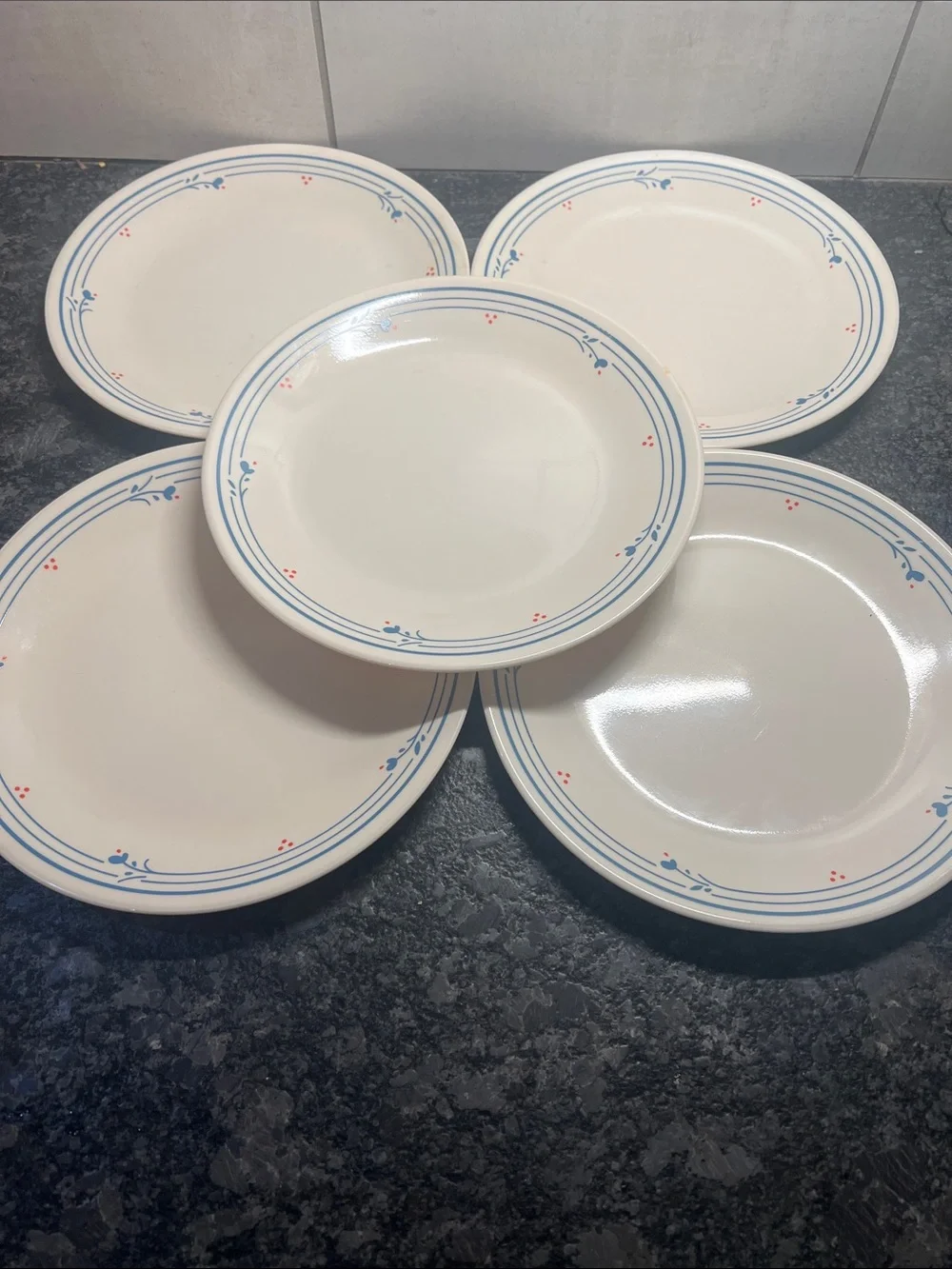 Vintage Corelle bread and butter Plates - Country Violets Set of 5